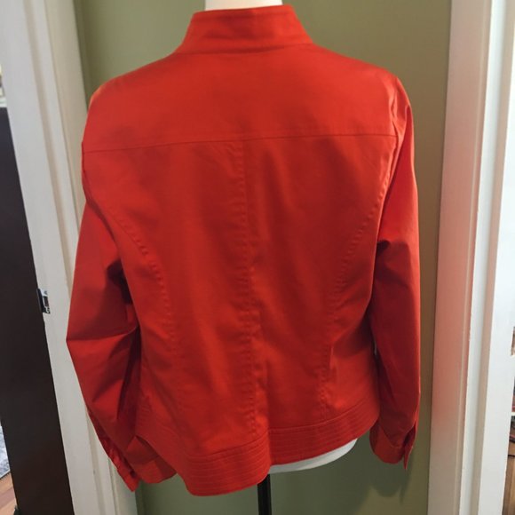 Lane Bryant Orange Jacket wh Gold Button Trim Long Sleeve sz 16 - Picture 4 of 7